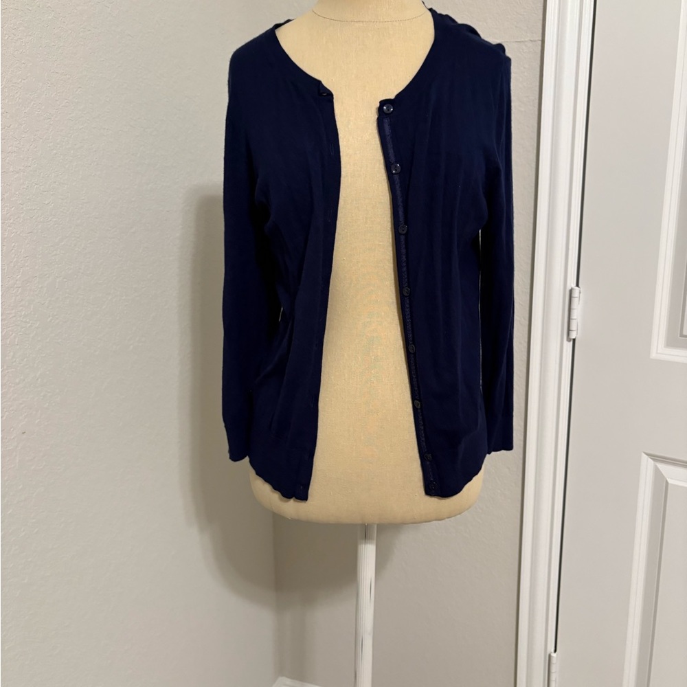 Halogen Dark Blue Women's 3/4 sleeve Cardigan